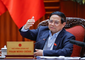 Thủ tướng chỉ đạo nghiên cứu đề xuất VinSpeed xây đường sắt tốc độ cao Bắc Nam. Thủ tướng Phạm Minh Chính phát biểu chiều 20/5. Ảnh: Nhật Bắc