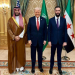 Từ trái qua phải: Thái tử Arab Saudi Mohammed bin Salman, Tổng thống Mỹ Donald Trump và Tổng thống lâm thời Syria Ahmed al-Sharaa trong cuộc gặp tại Riyadh ngày 14/5. Ảnh: Daily Sabah