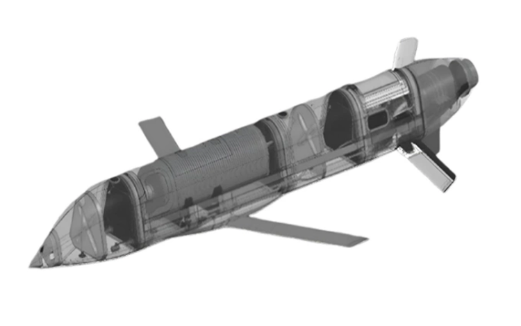 Tên lửa Banderol – Vũ khí giá rẻ mới của Nga khiến phòng không Ukraine lo ngại. Đồ họa mô phỏng hình dáng và kết cấu bên trong vũ khí được cho là tên lửa S8000 Banderol. Đồ họa: GUR