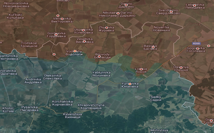 Ukraine lần đầu thừa nhận Nga đạt bước tiến vượt biên giới ở vùng Sumy. Nga kiểm soát một số ngôi làng biên giới ở vùng Sumy của Ukraine. Ảnh: Suriyak/X.