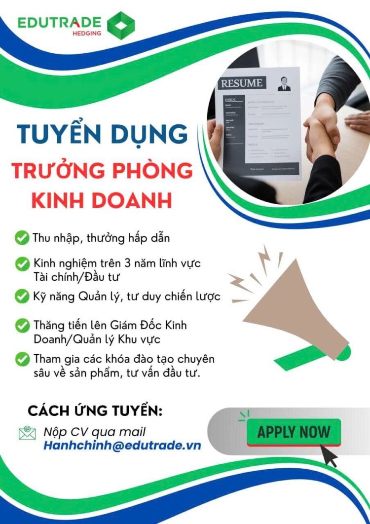 [JD] Trưởng phòng Kinh doanh Giao dịch Hàng hóa
