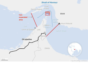 Iran đã tuyên bố kiểm soát một số khu vực nhất định trên bờ biển của Các Tiểu vương quốc Ả Rập Thống nhất, công bố bản đồ về vùng biển mà nước này mô tả là vùng lãnh hải mở rộng. Thông tin này được hãng Reuters công bố .