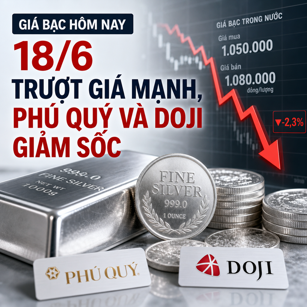 Illustration of Giá Bạc Hôm Nay 18/6: Trượt Giá Mạnh, Phú Quý và DOJI Giảm Sốc