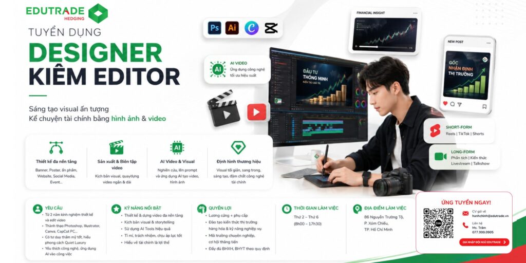 mô tả công việc vị trí designer kiêm editor edu trade