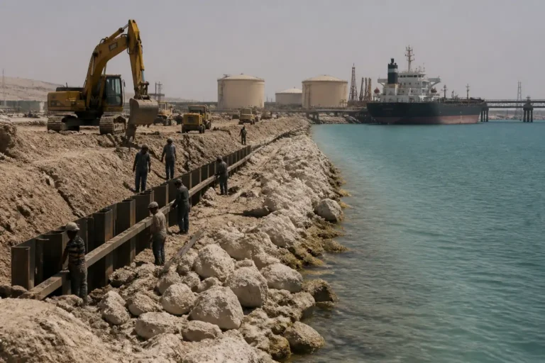 Illustration of Iran gấp rút gia cố cảng dầu chiến lược trước sức ép từ Mỹ