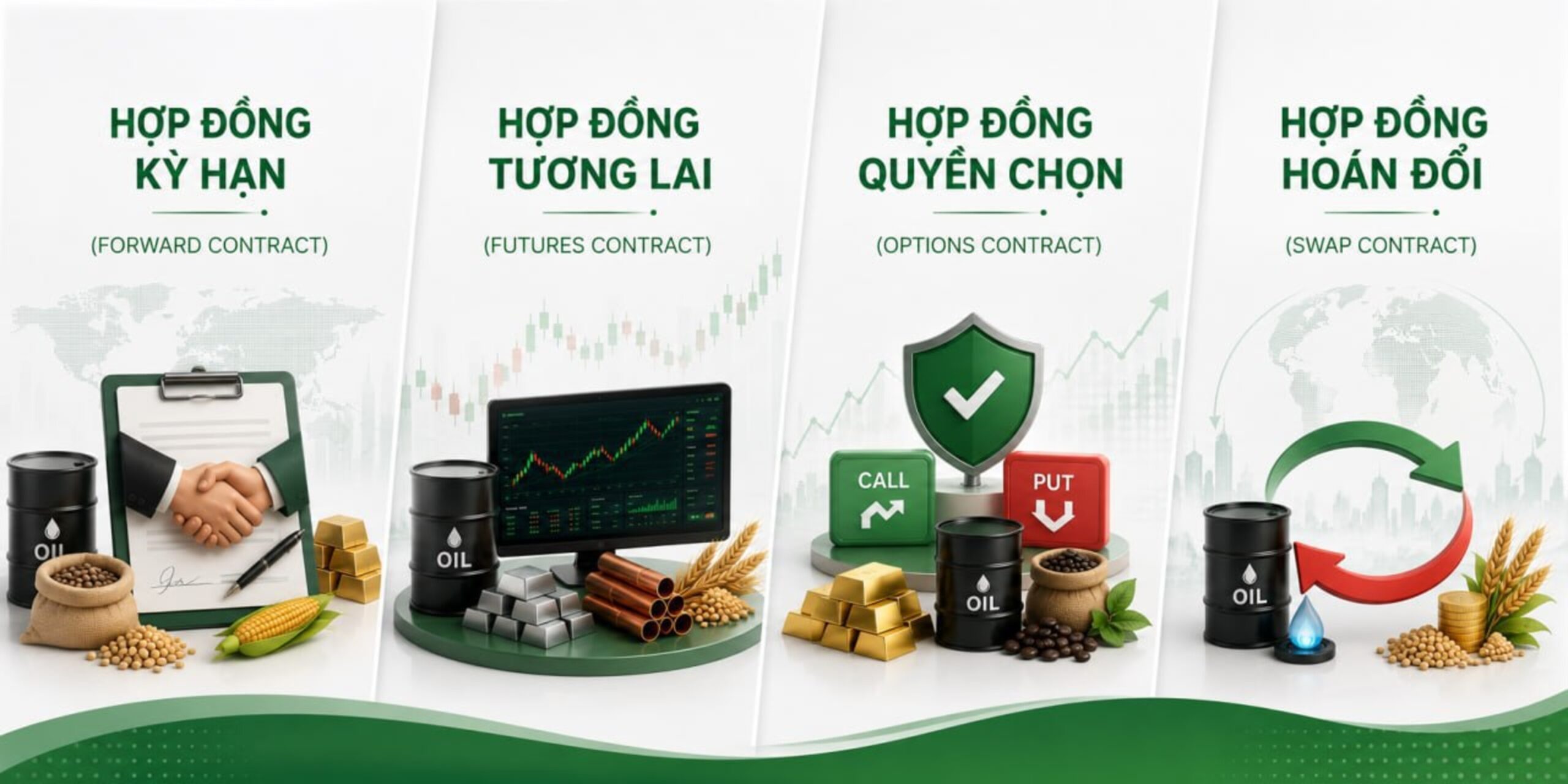 Các loại hợp đồng phái sinh hàng hóa phổ biến 