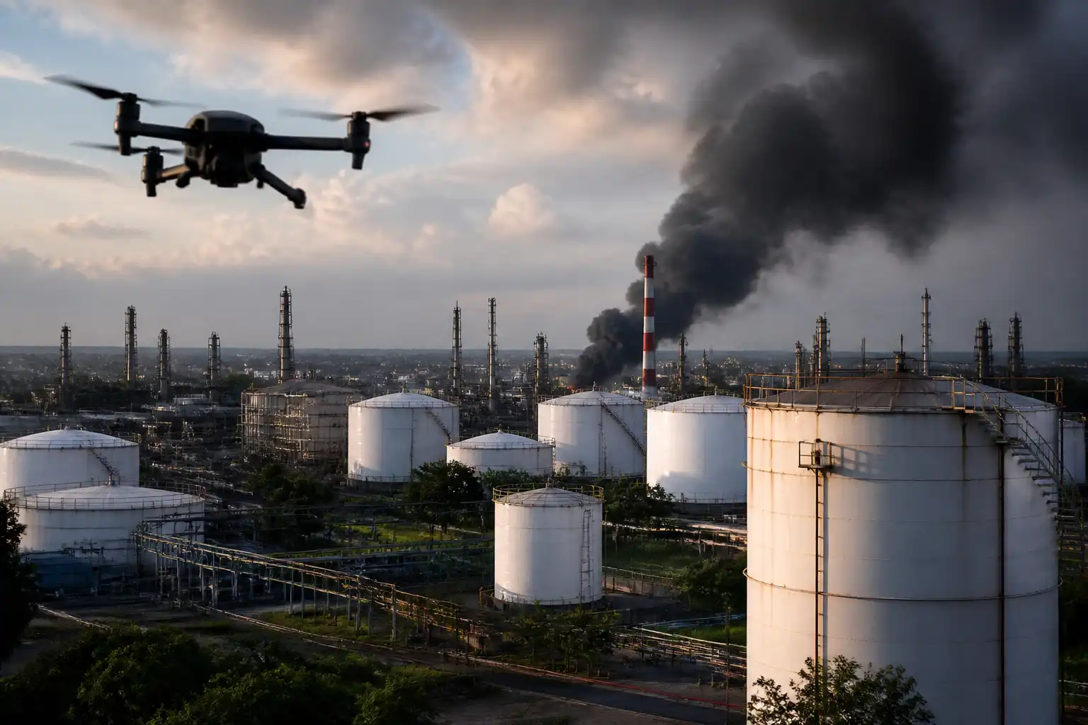 Illustration of Chiến sự drone Ukraine làm lung lay ảnh hưởng nhiên liệu Nga ở Trung Á