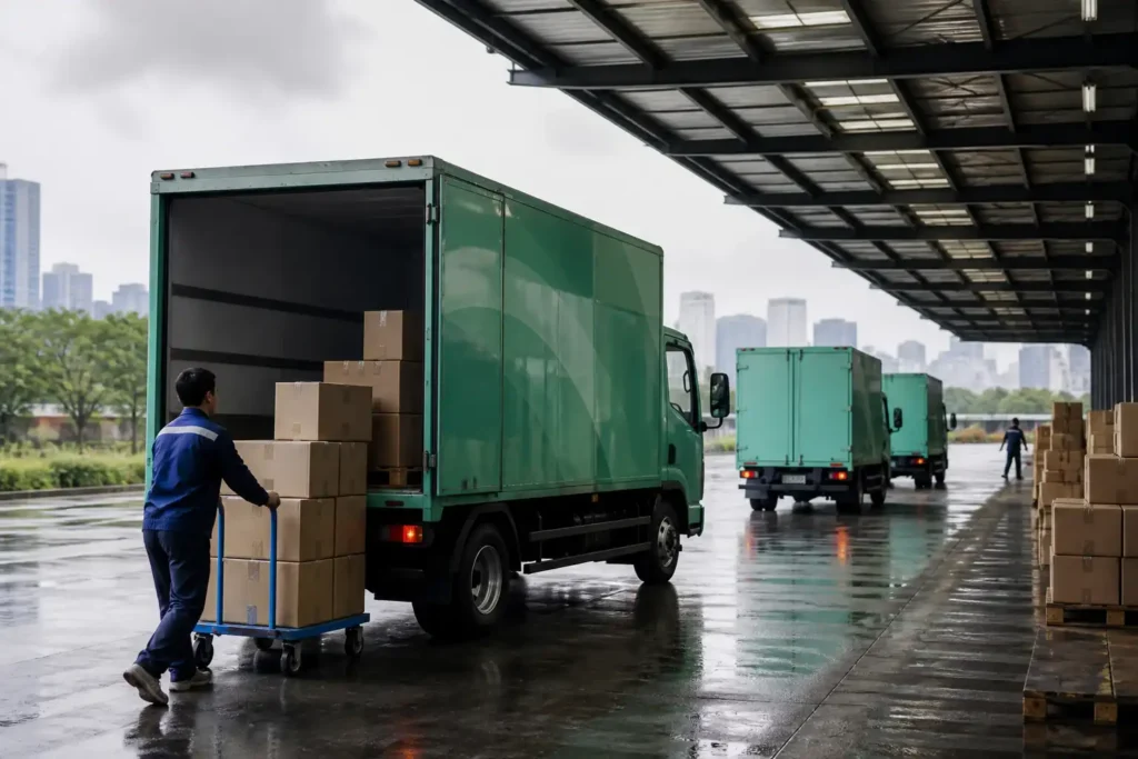 Illustration of Hàng nghìn xe tải điện dần thành mạch máu logistics đô thị