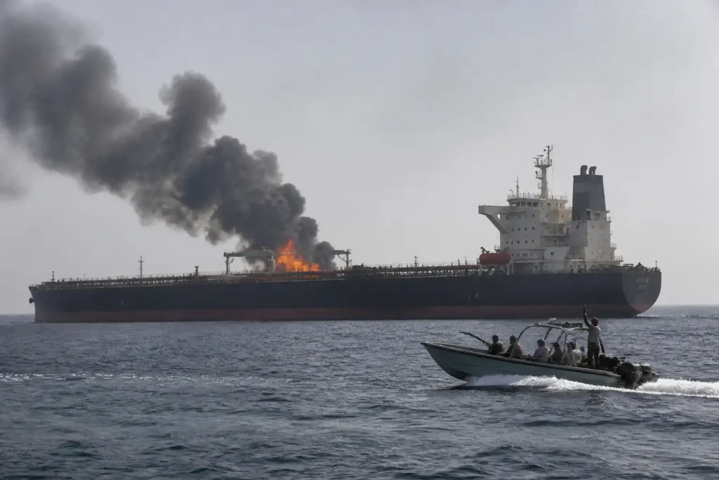 Additional Illustration of Houthi tấn công tàu chở dầu Saudi ở Biển Đỏ bằng tên lửa, drone
