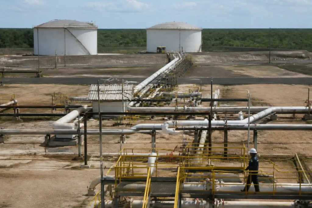 Illustration of Venezuela ký thỏa thuận dầu với SLB và Hunt để tăng sản lượng