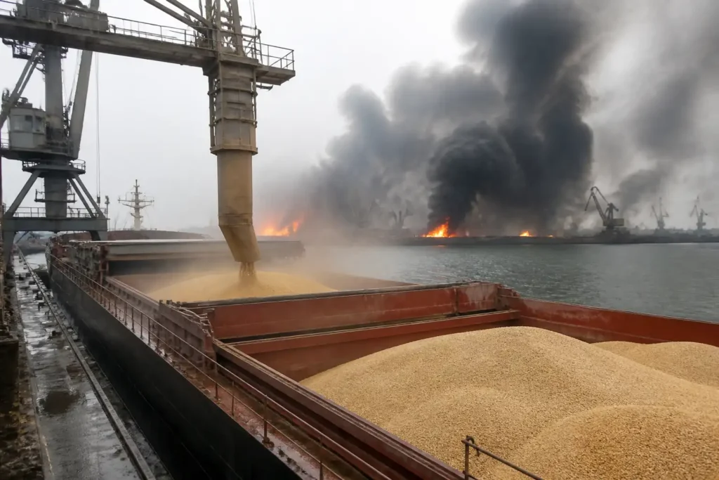 Xuất khẩu ngũ cốc qua cảng Biển Đen của Nga có thể gần tê liệt vì drone tấn công