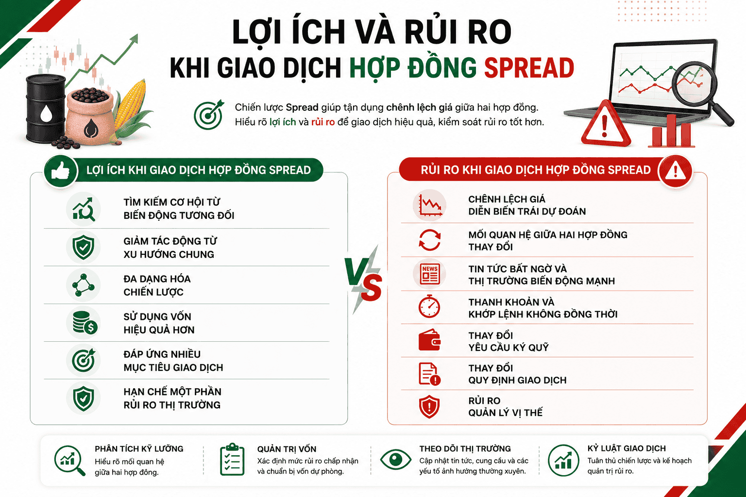 Lợi ích và rủi ro khi giao dịch hợp đồng Spread