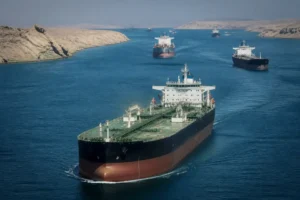Illustration of Chi phí vận chuyển toàn cầu tăng vọt do gián đoạn eo Hormuz