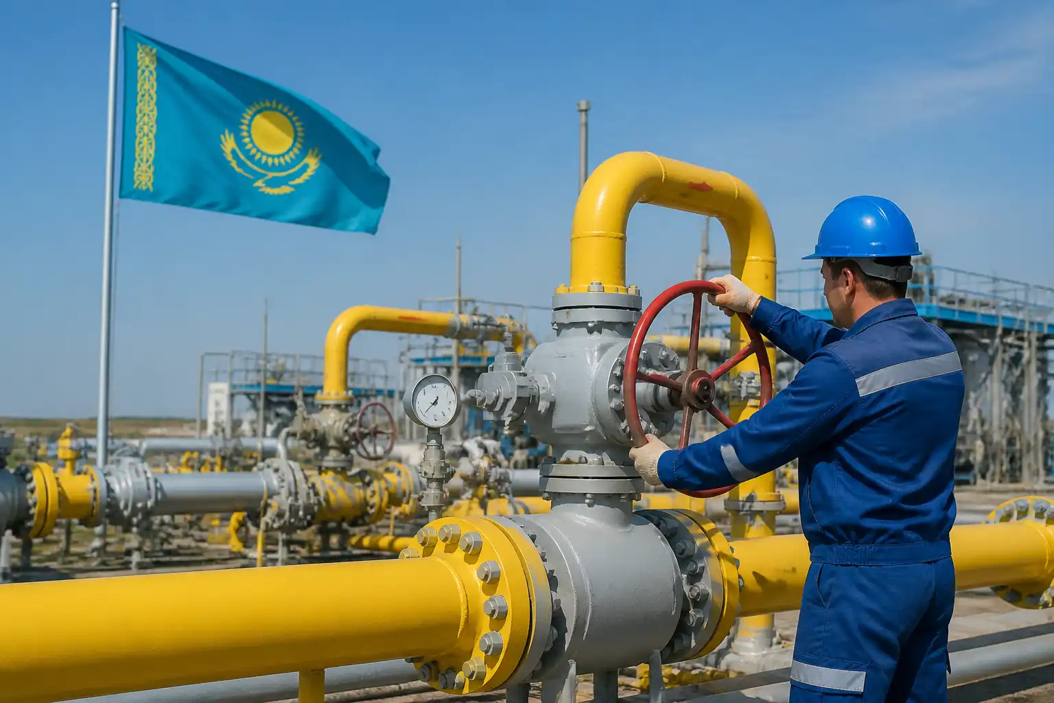 Illustration of Kazakhstan tăng nhập khí đốt Nga khi nhu cầu nội địa bùng lên