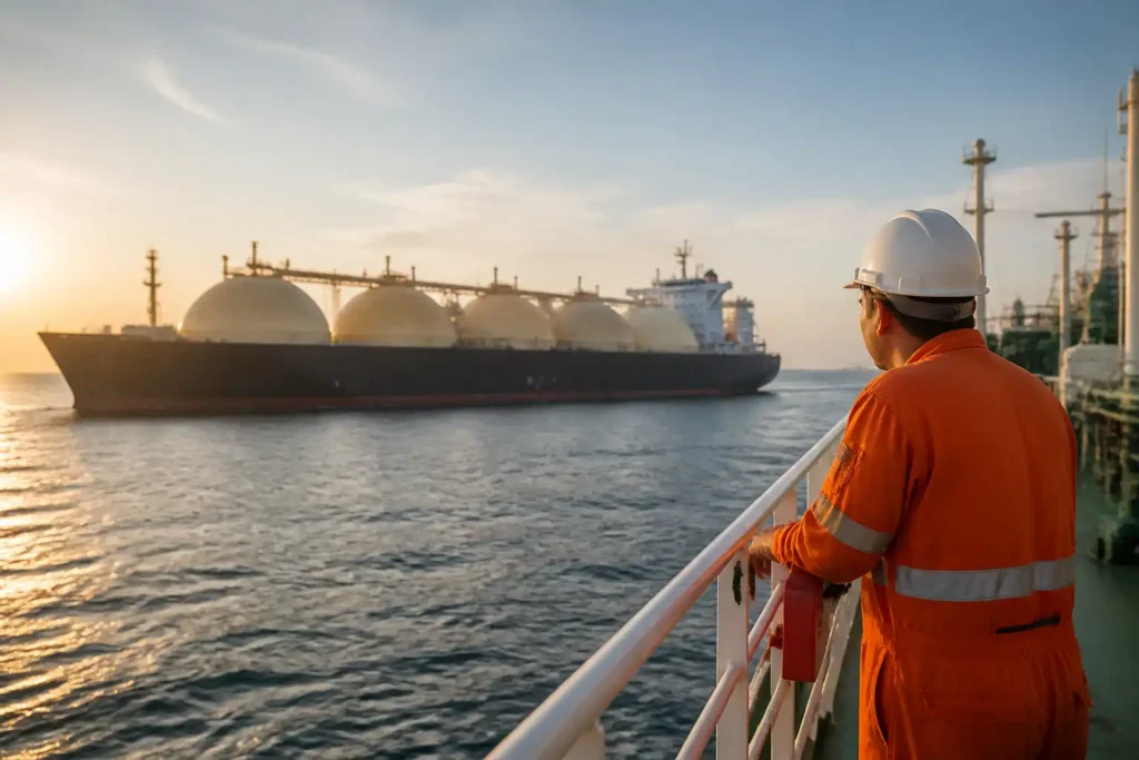 Illustration of Phong tỏa Hormuz đe dọa khoản cược LNG 83 tỷ USD của Qatar