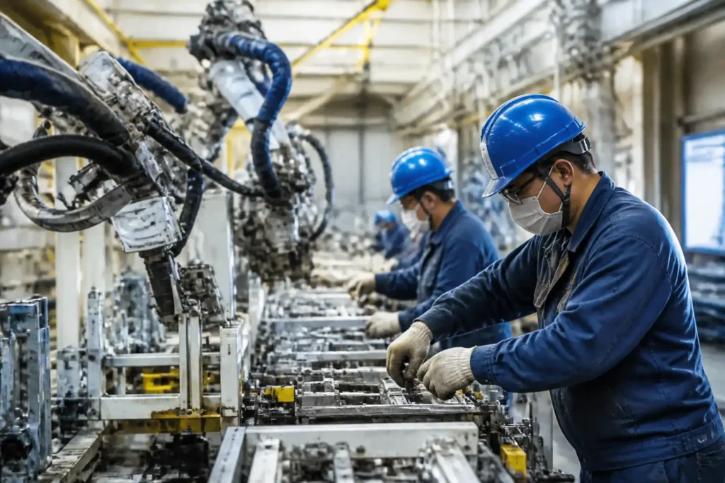 Illustration of PMI tháng 8 tiếp tục tăng lên 53,3 điểm, cho thấy sản xuất cải thiện