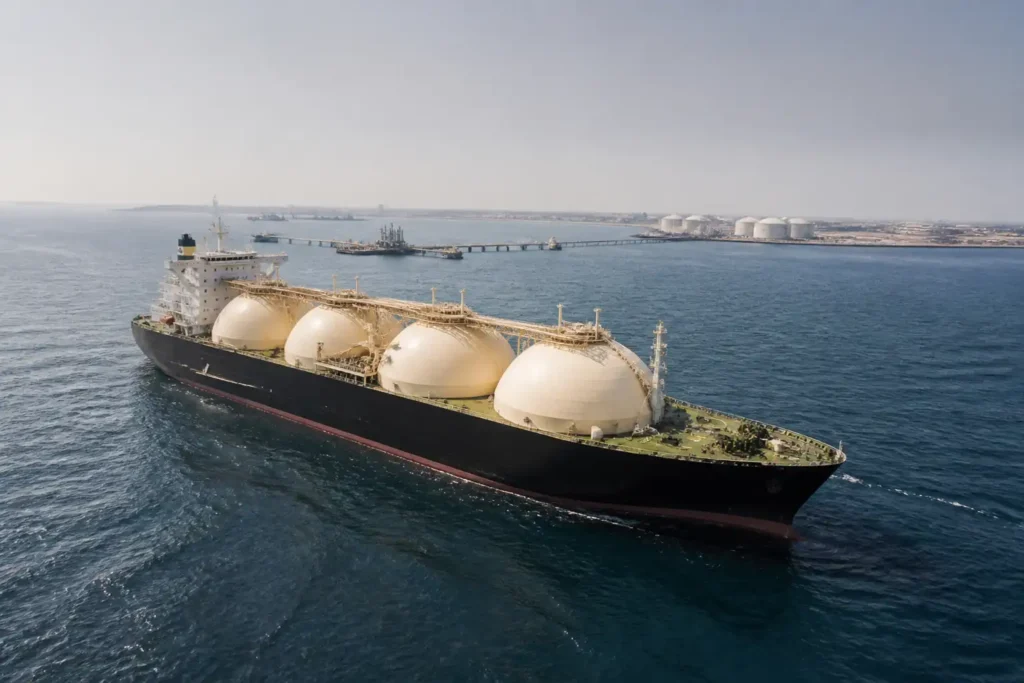 Illustration of Qatar gia hạn bất khả kháng LNG khi khủng hoảng Hormuz kéo dài