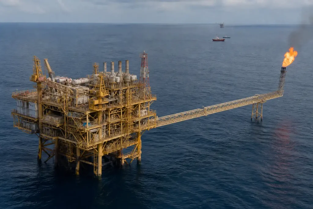 Illustration of TotalEnergies phát triển mỏ khí ngoài khơi để tăng cung LNG Nigeria