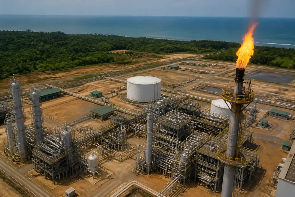 Illustration of Đà dầu của Exxon có thể giữ khí đốt Guyana ở lại trong nước