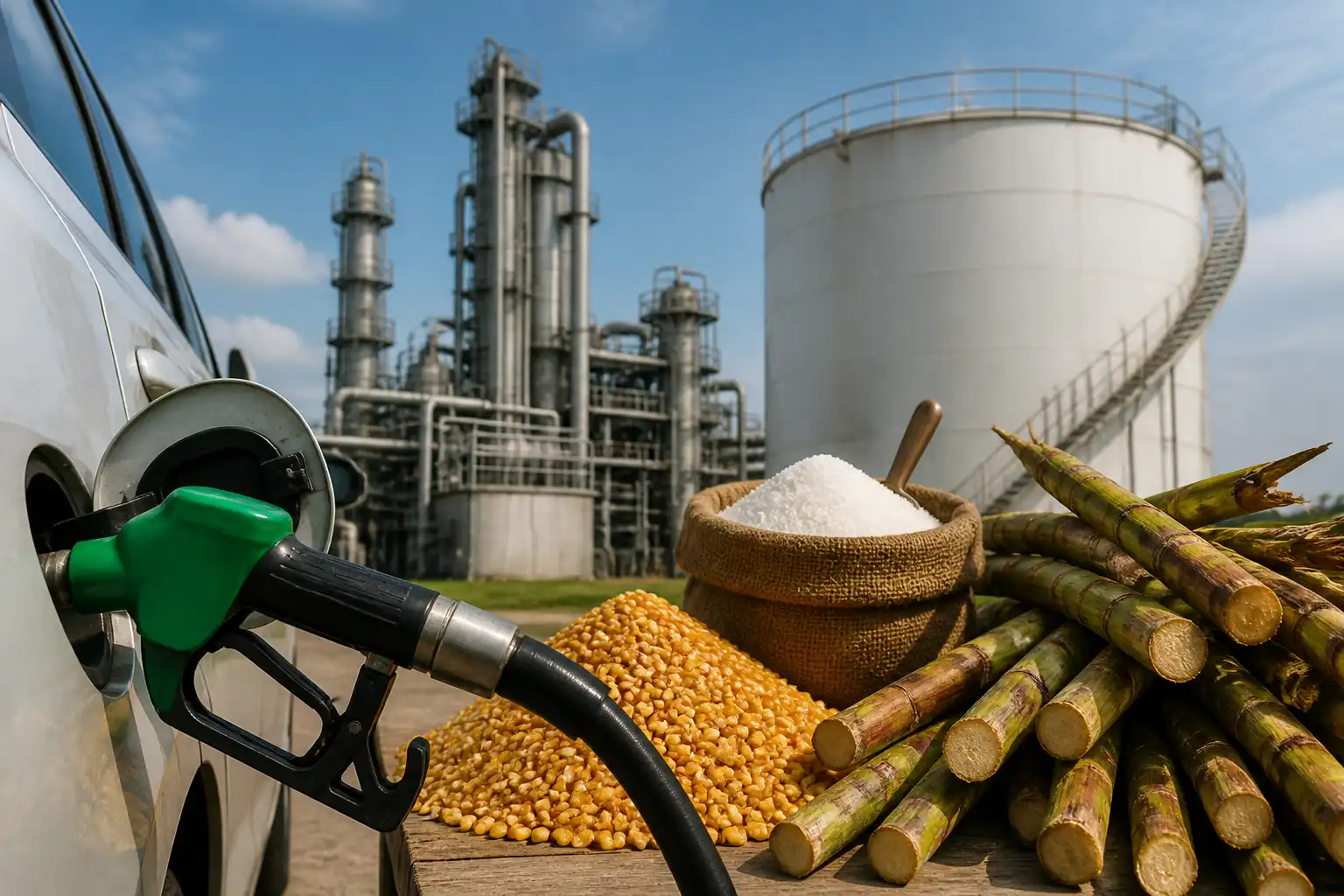 Illustration of Ấn Độ hạn chế mua ethanol từ đường, giảm giá ethanol ngô