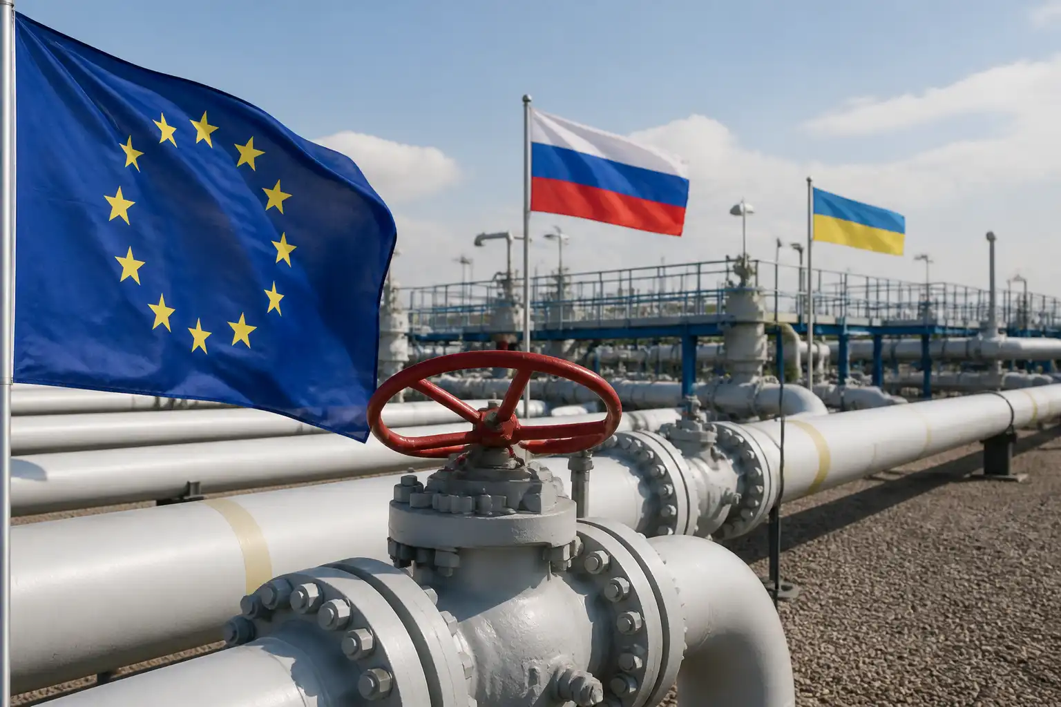 Illustration of Ủy ban châu Âu bác kế hoạch của Mỹ về khí đốt Nga qua Ukraine