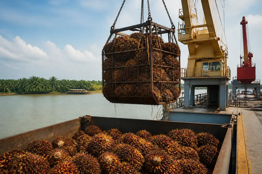 Illustration of Giá dầu cọ tăng gần 4% trong tuần nhờ xuất khẩu Malaysia mạnh hơn
