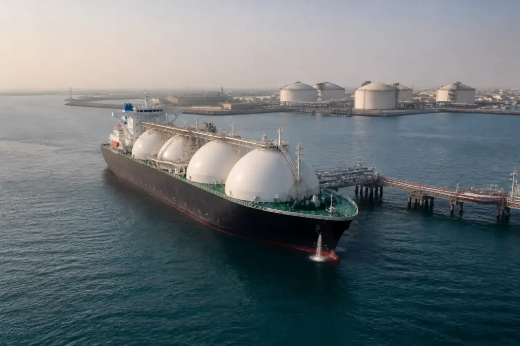 Illustration of Giá khí đốt châu Âu tiến sát đỉnh 2022 khi LNG qua Hormuz hạn chế