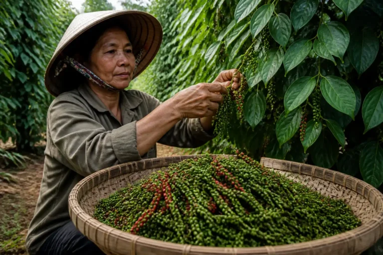 Illustration of Giá tiêu hôm nay 15/10: Trong nước đồng loạt tăng 500 đồng/kg