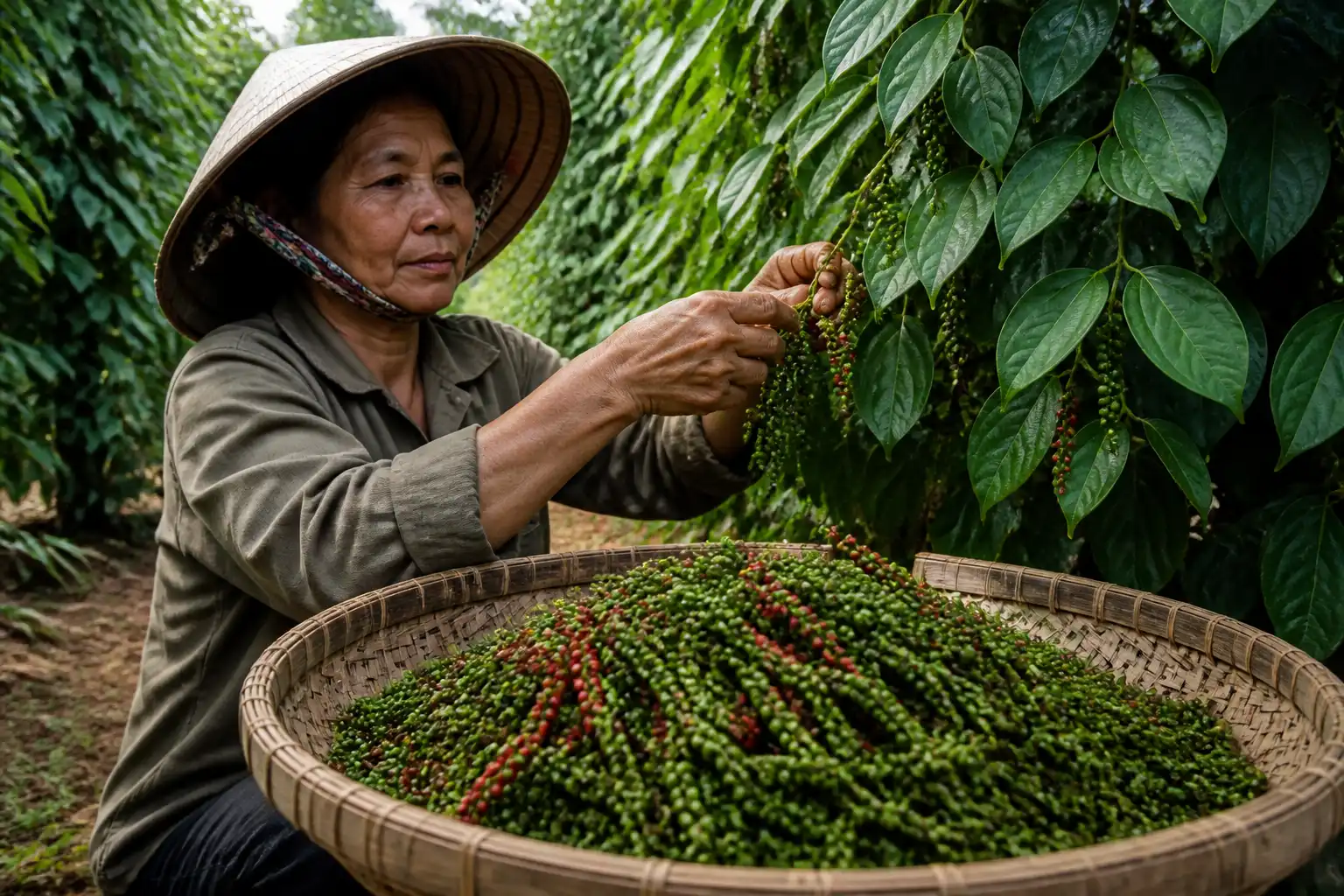 Illustration of Giá tiêu hôm nay 15/10: Trong nước đồng loạt tăng 500 đồng/kg