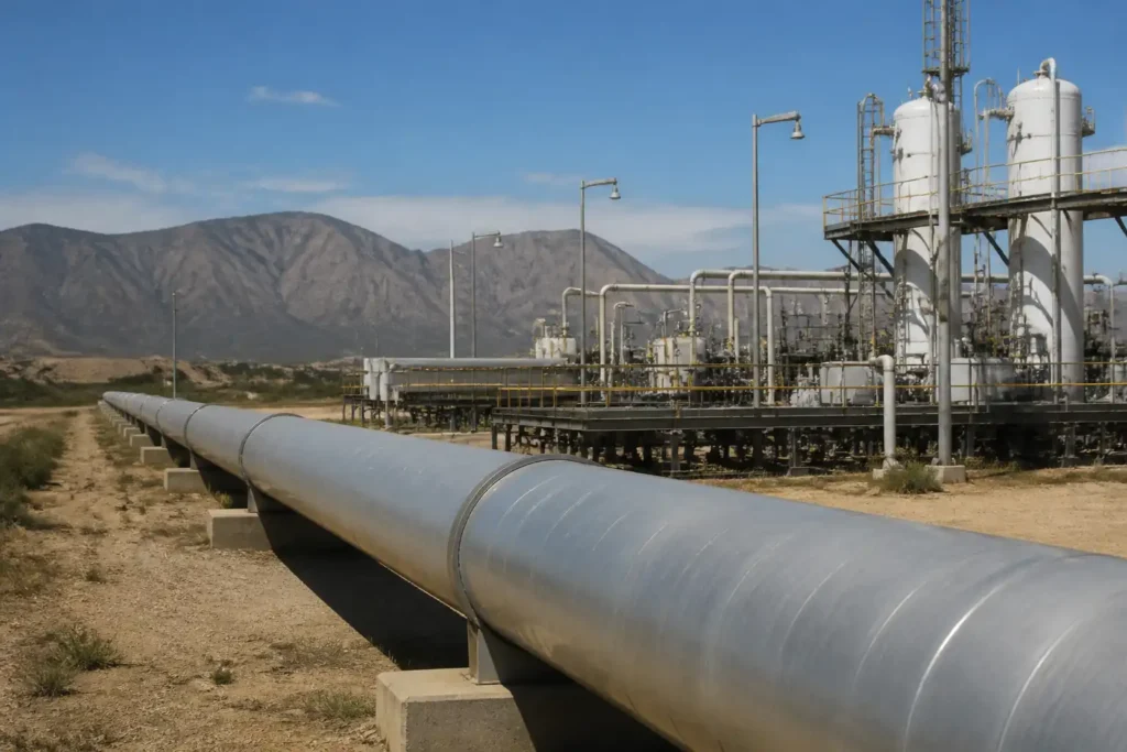 Illustration of Kinder Morgan khôi phục dòng khí đốt Mỹ-Mexico sau sự cố đường ống