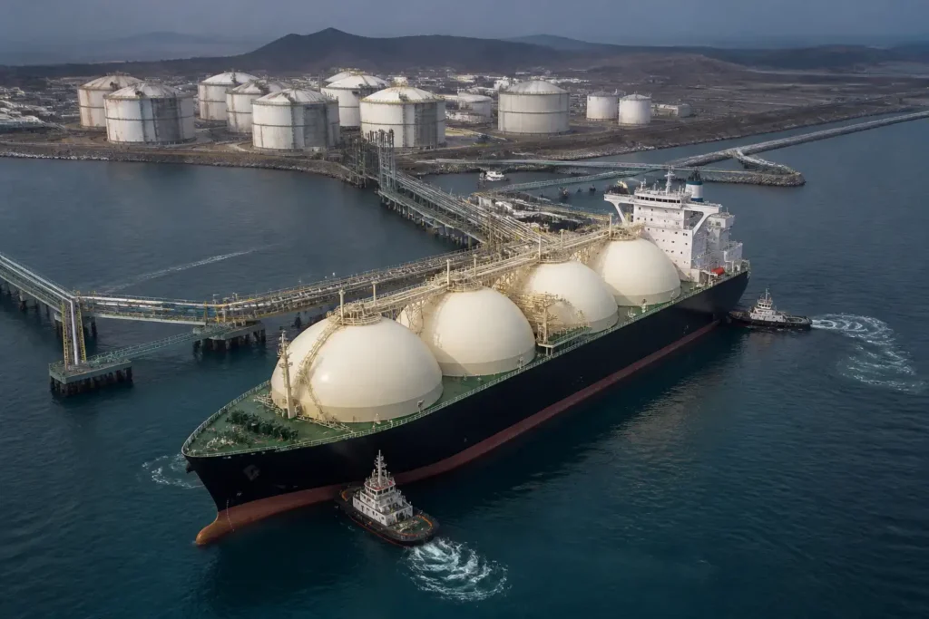 Illustration of LNG Trung Đông bị mắc kẹt, thị trường khí đốt toàn cầu biến động